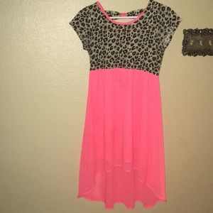 Leopard pink dress